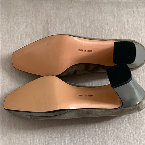 Salvatore Ferragamo Brown Suede Metallic Pumps 4.5 - Picture 5 of 11